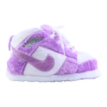Load image into Gallery viewer, KIDS Purple Mist Retro Hi Top Trainer Slippers