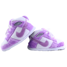 Load image into Gallery viewer, KIDS Purple Mist Retro Hi Top Trainer Slippers