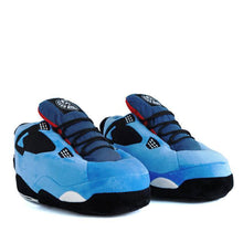 Load image into Gallery viewer, AJ 4 Blue Retro Hi Top Trainer Sneaker Slippers