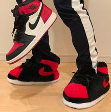 Load image into Gallery viewer, KIDS AJ 1 Retro Red Hi Top Trainer Slippers