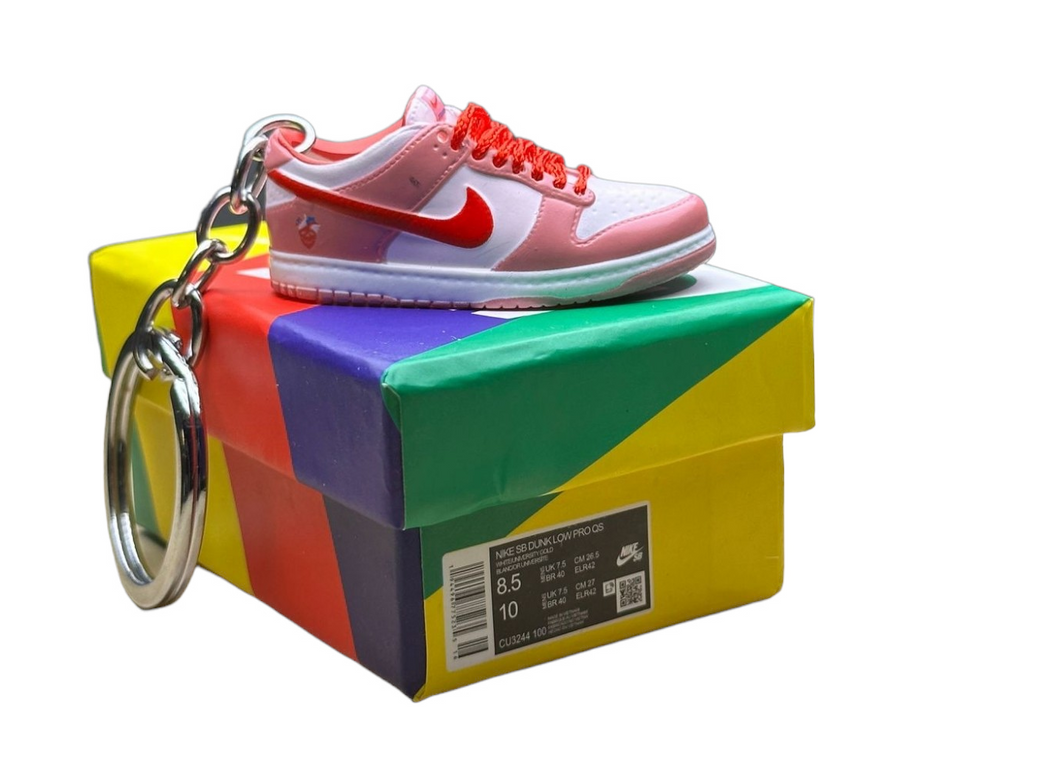 SB Low Dunks Trainer Keychain With Mini Shoe Box