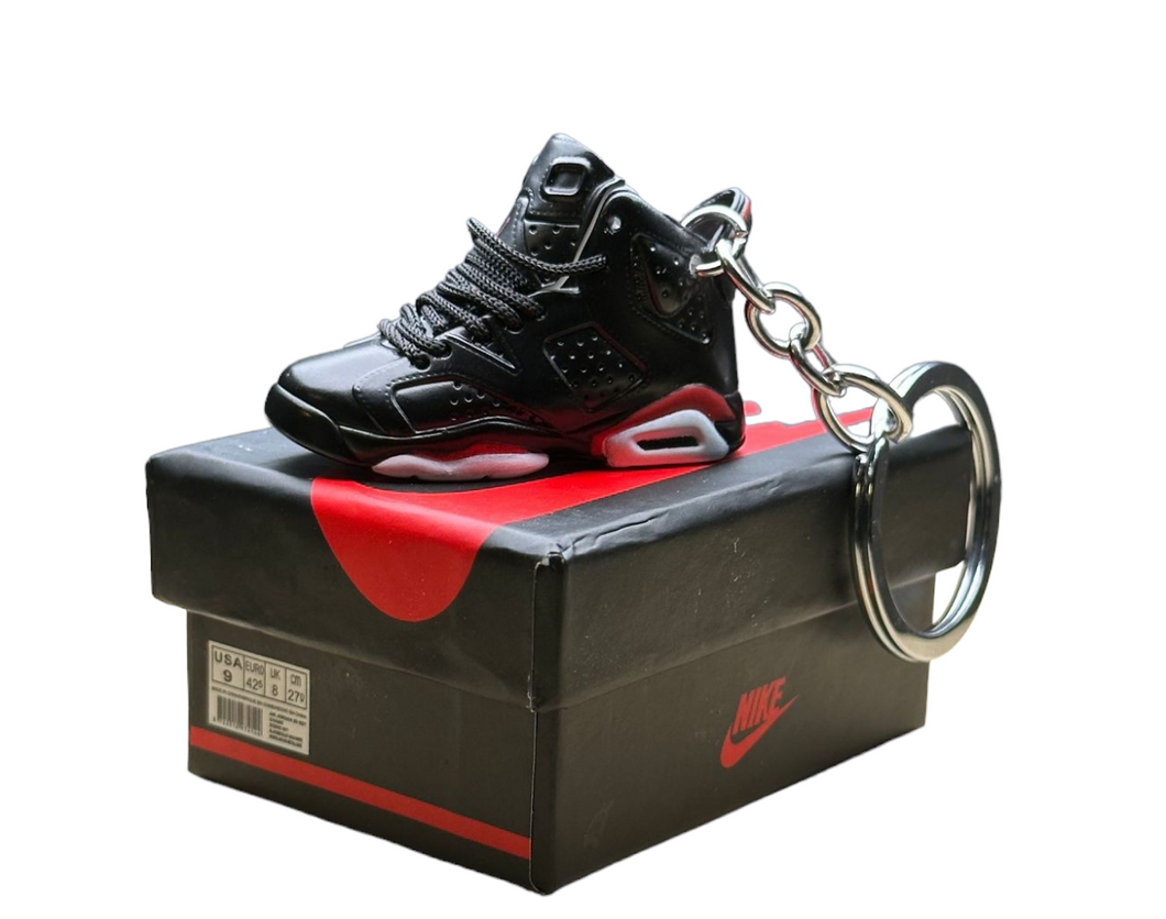 AJ 6 High Top Trainer Keychain With Mini Shoe Box