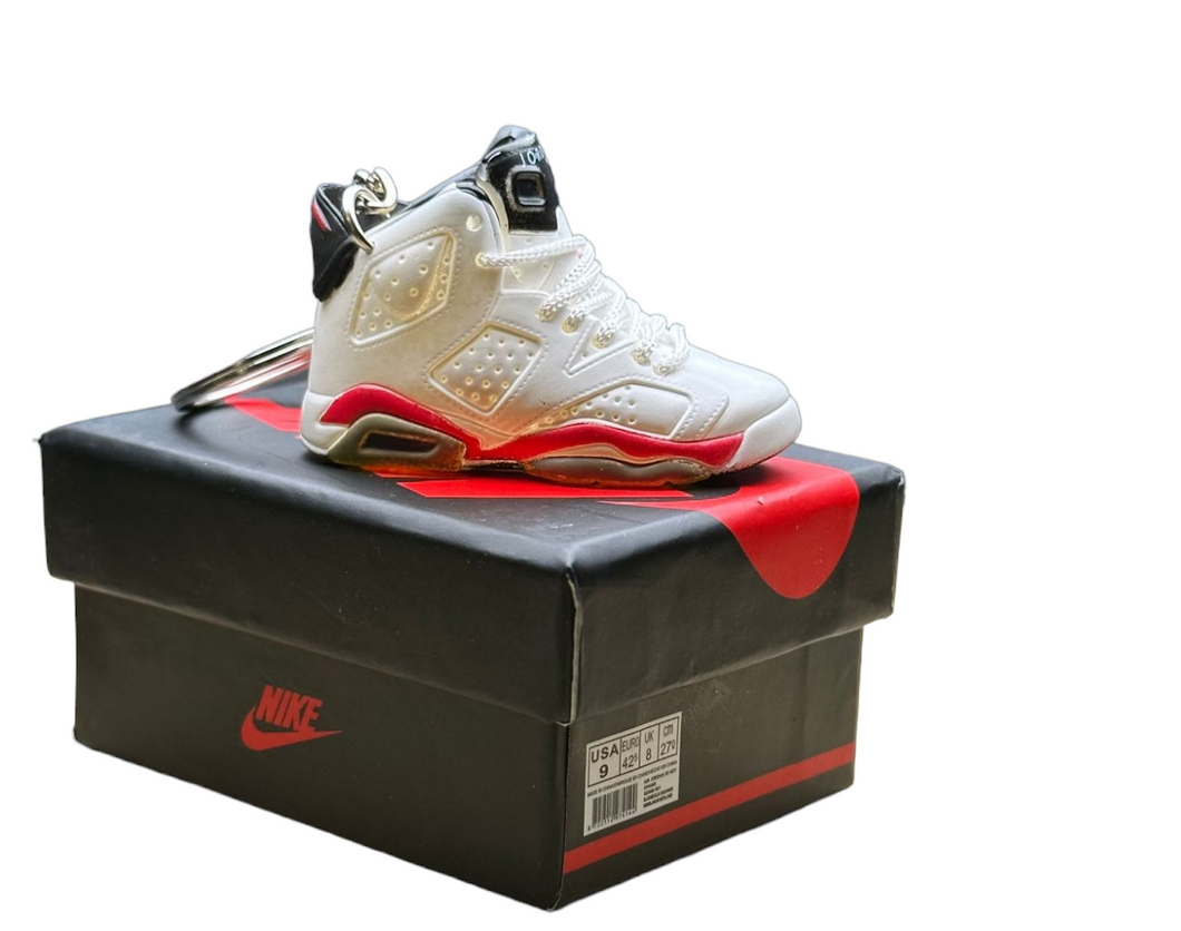 AJ 6 High Top Trainer Keychain With Mini Shoe Box