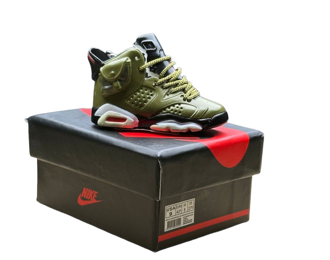 AJ 6 High Top Trainer Keychain With Mini Shoe Box