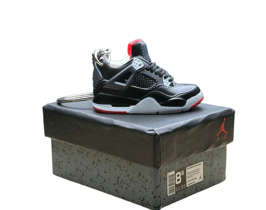 AJ 4 Trainer Keychain With Mini Shoe Box