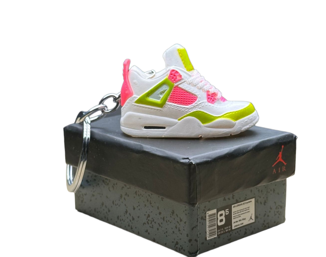 AJ 4 Trainer Keychain With Mini Shoe Box