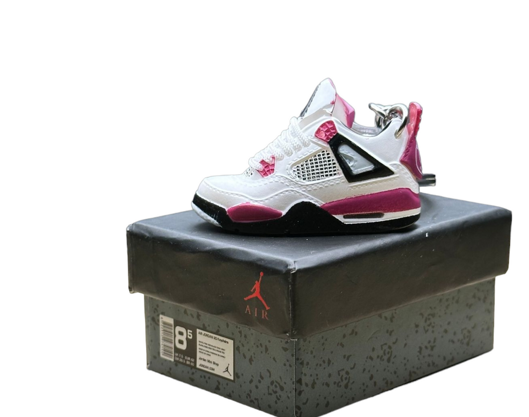 AJ 4 Trainer Keychain With Mini Shoe Box