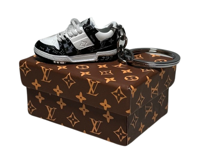 LV Sneaker Trainer Keychain With Mini Shoe Box