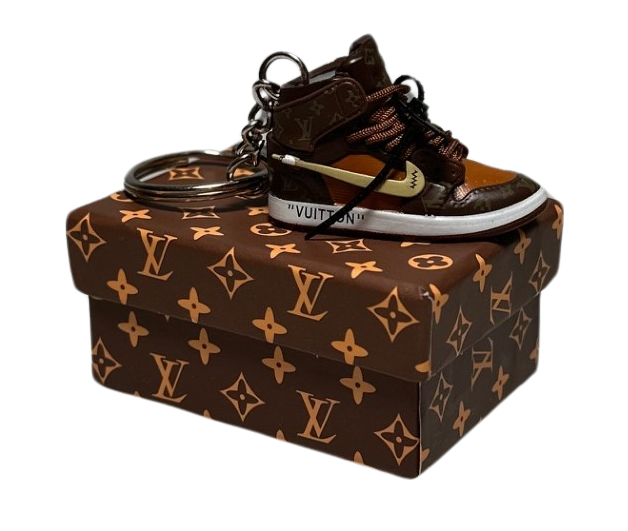 Aj Key Chain AJ 1 LV High Top Trainer Key Chain With Mini Shoe Box – Lounge Kicks