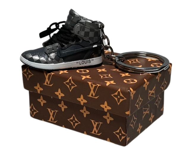 AJ 1 LV High Top Trainer Key Chain With Mini Shoe Box