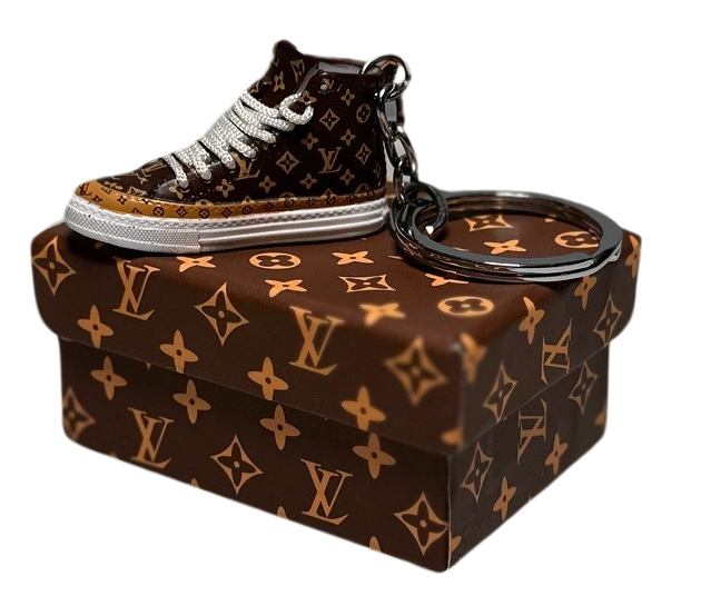 LV Converse High Top Trainer Keychain With Mini Shoe Box Lounge Kicks