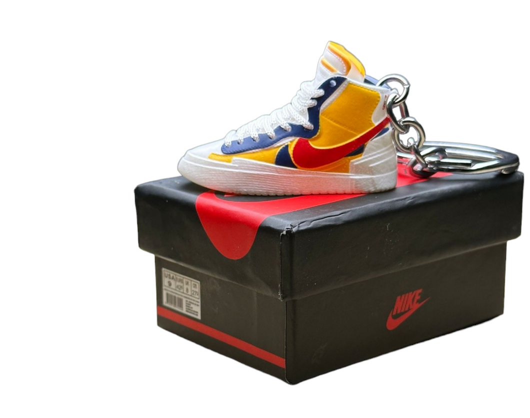 Sacai x SB Blazer Mid Top Trainer Key Chain With Mini Shoe Box