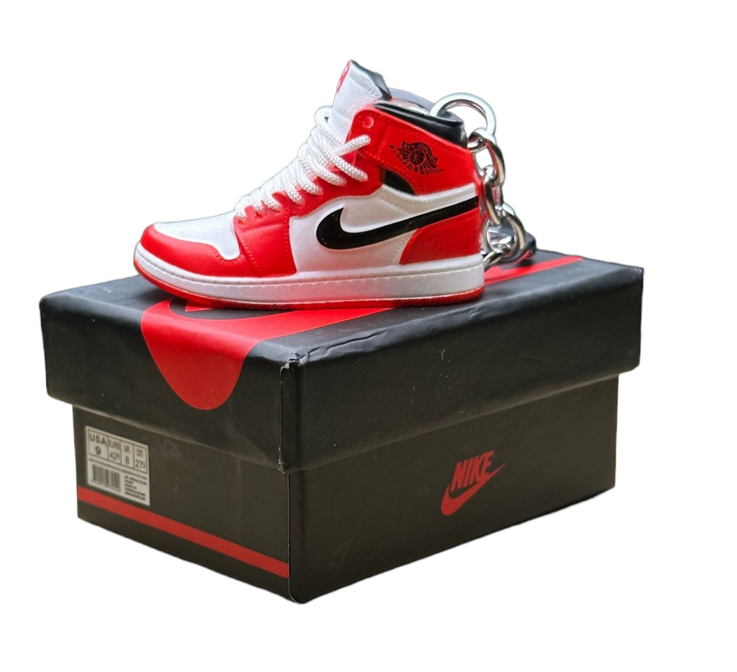 AJ 1 High Top Trainer Keychain With Mini Shoe Box