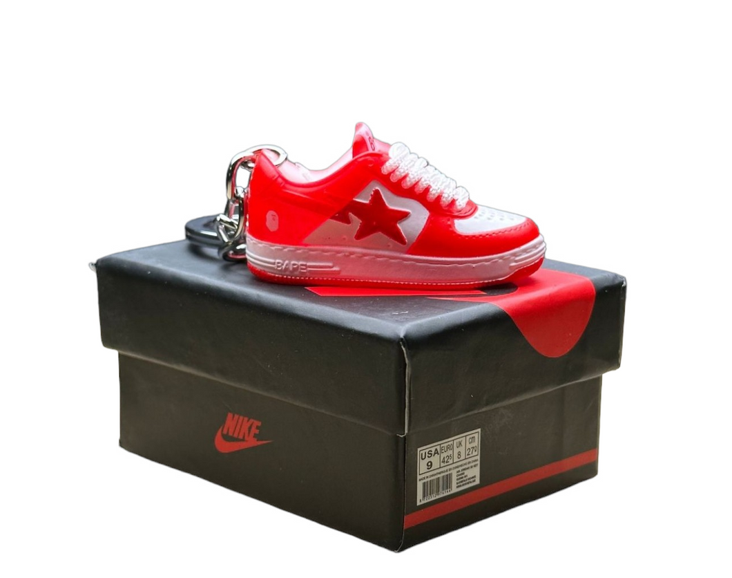 Bathing Ape Trainer Keychain With Mini Shoe Box