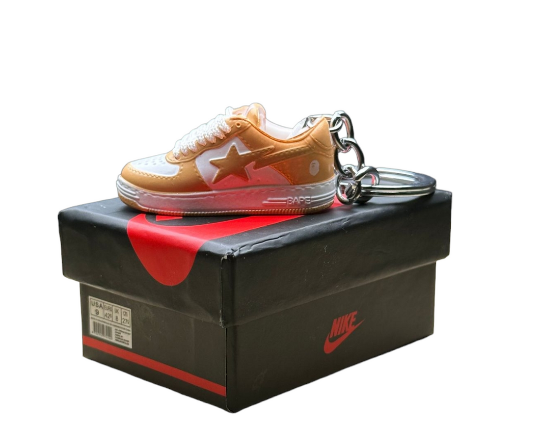 Bathing Ape Trainer Keychain With Mini Shoe Box