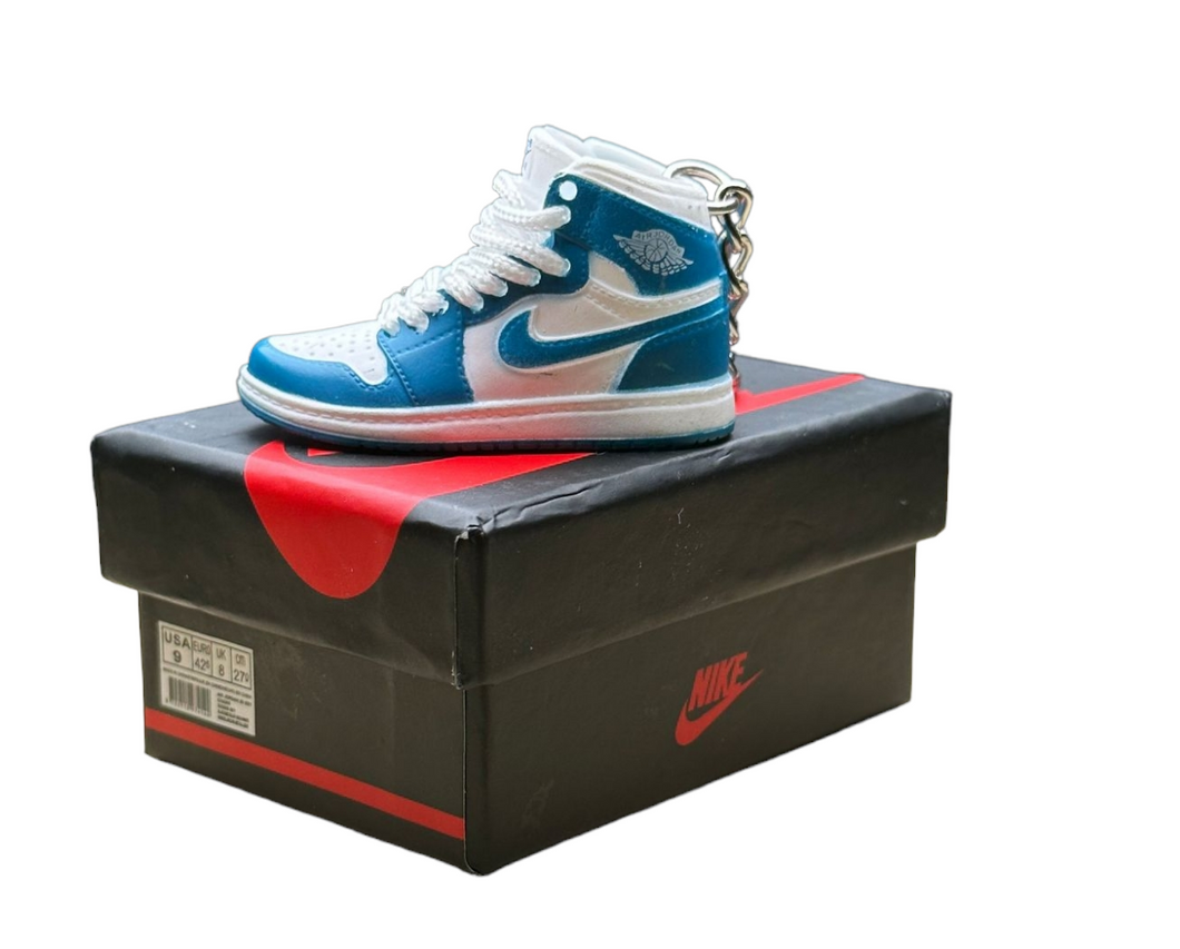 AJ 1 High Top Trainer Keychain With Mini Shoe Box