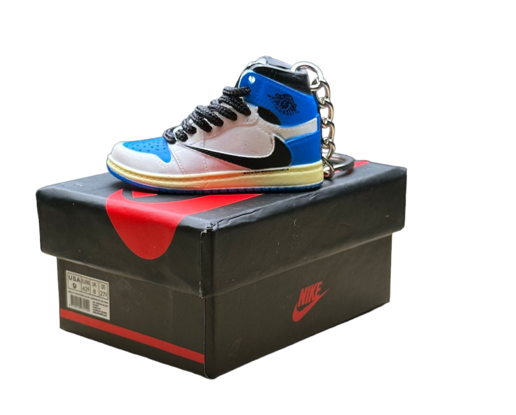 AJ 1 High Top Trainer Keychain With Mini Shoe Box