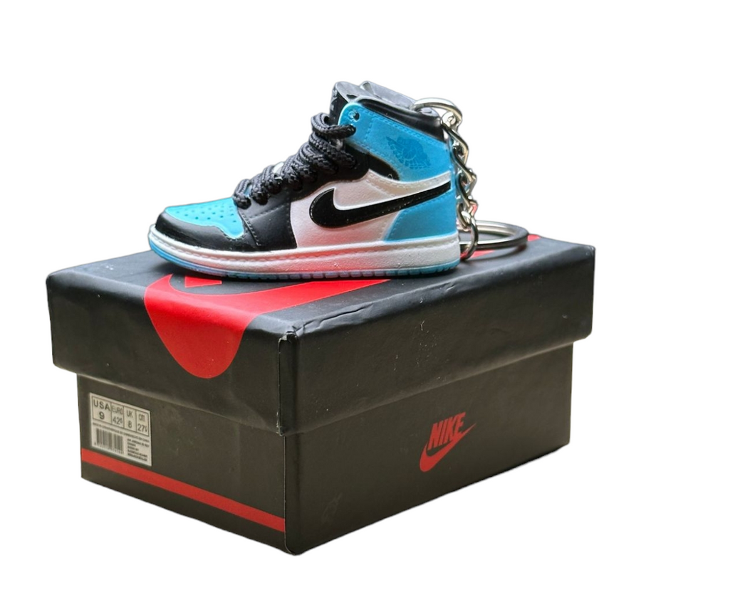 AJ 1 High Top Trainer Keychain With Mini Shoe Box