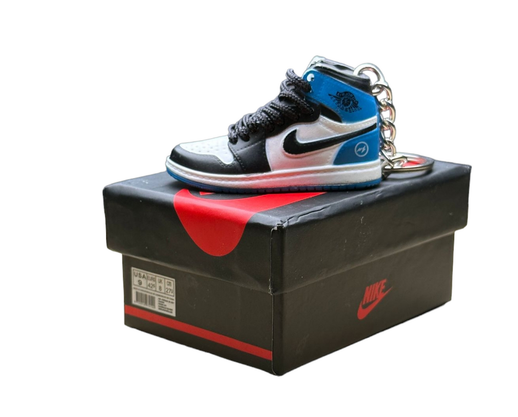 AJ 1 High Top Trainer Keychain With Mini Shoe Box