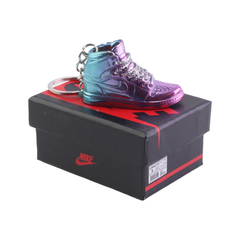 AJ 1 High Top Trainer Keychain With Mini Shoe Box