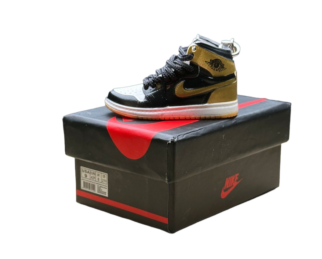 AJ 1 High Top Trainer Keychain With Mini Shoe Box