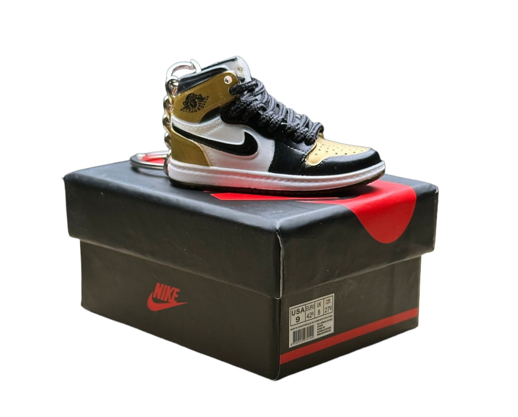 AJ 1 High Top Trainer Keychain With Mini Shoe Box