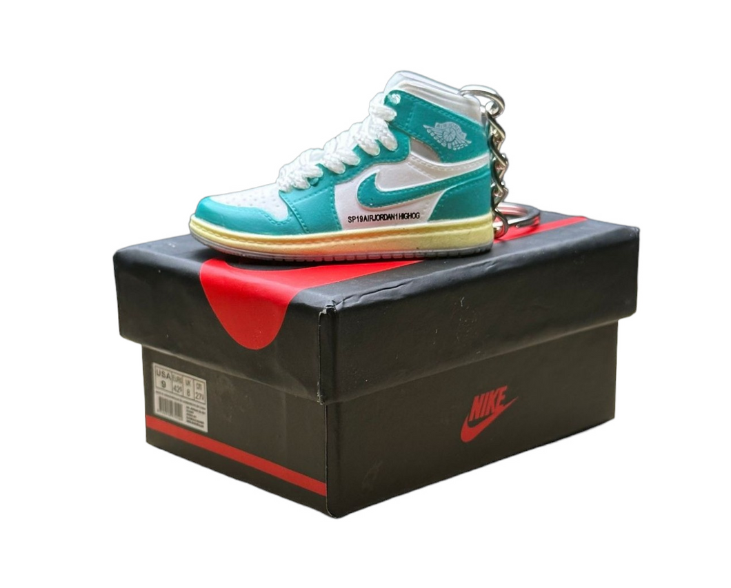 AJ 1 High Top Trainer Keychain With Mini Shoe Box