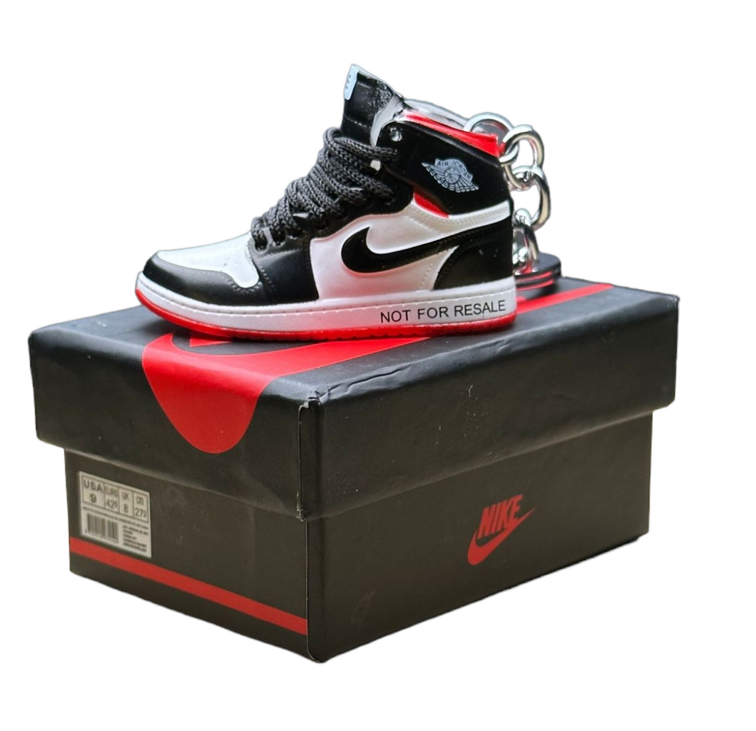 AJ 1 High Top Trainer Keychain With Mini Shoe Box