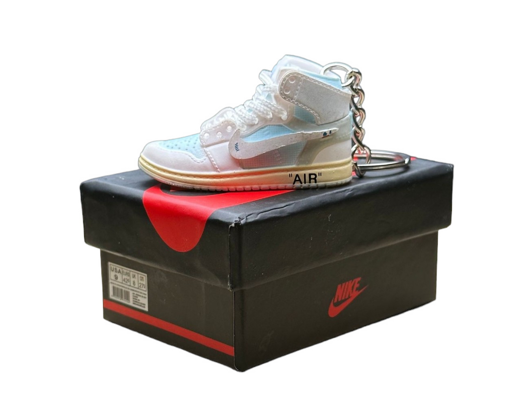 AJ 1 High Top Trainer Keychain With Mini Shoe Box