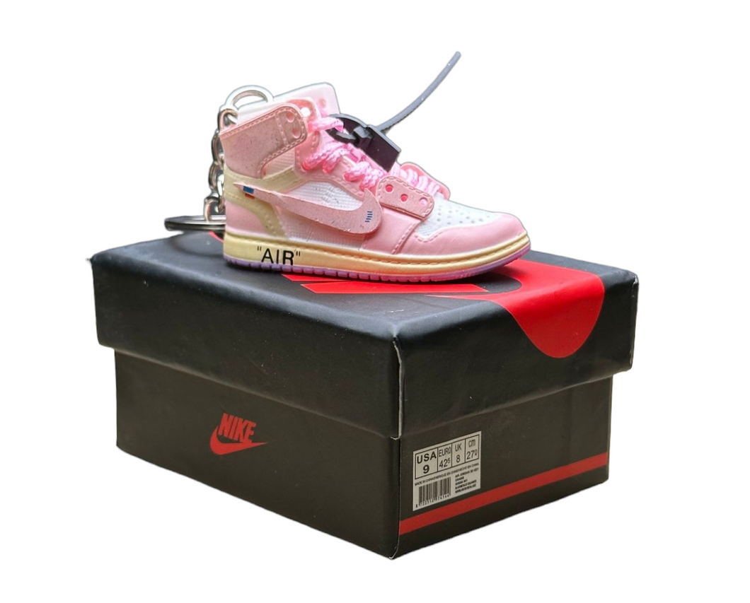 AJ 1 High Top Trainer Keychain With Mini Shoe Box