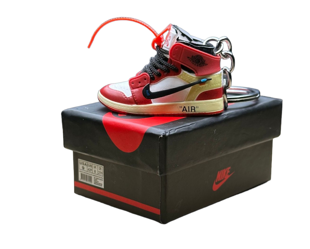 AJ 1 High Top Trainer Keychain With Mini Shoe Box