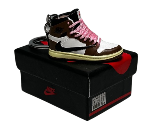 AJ 1 High Top Trainer Keychain With Mini Shoe Box