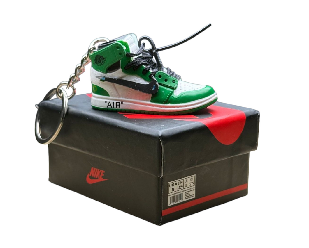 AJ 1 High Top Trainer Keychain With Mini Shoe Box