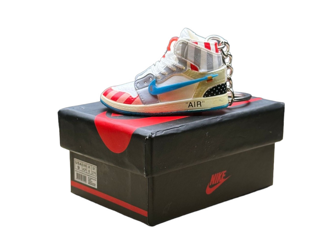 AJ 1 High Top Trainer Keychain With Mini Shoe Box