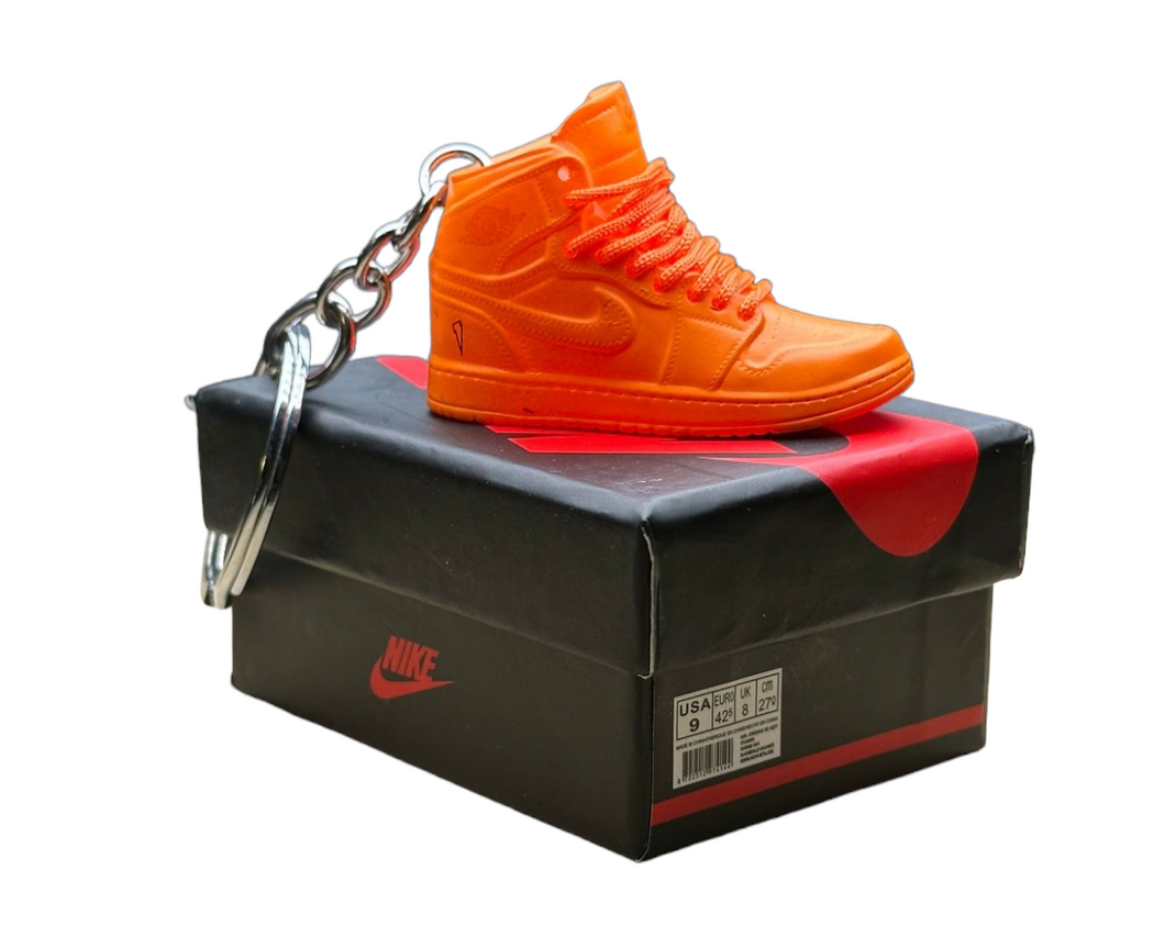 AJ 1 High Top Trainer Keychain With Mini Shoe Box