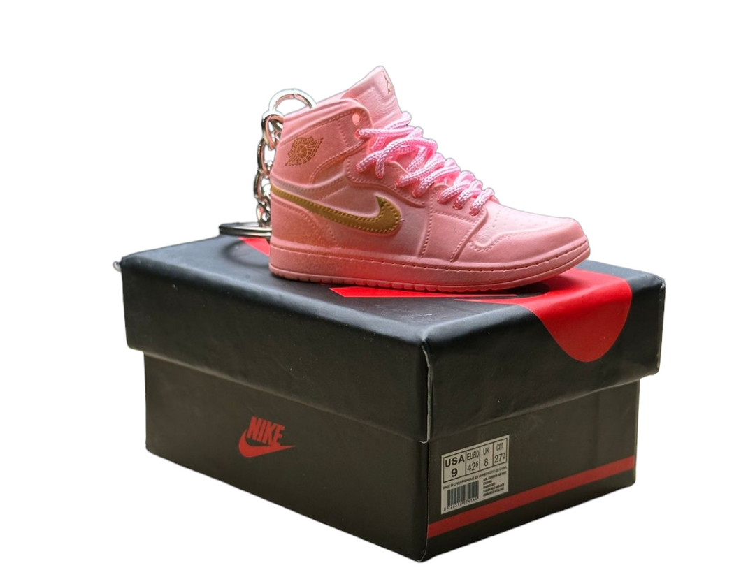 AJ 1 High Top Trainer Keychain With Mini Shoe Box