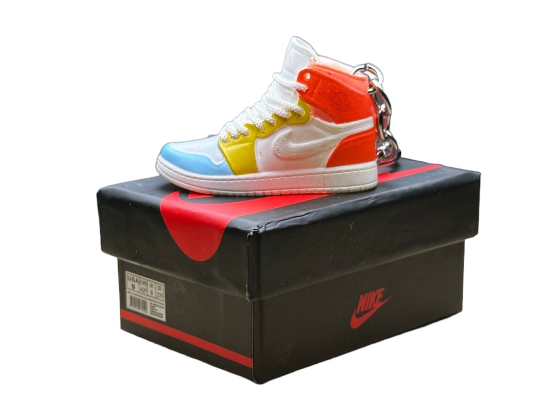 AJ 1 High Top Trainer Keychain With Mini Shoe Box