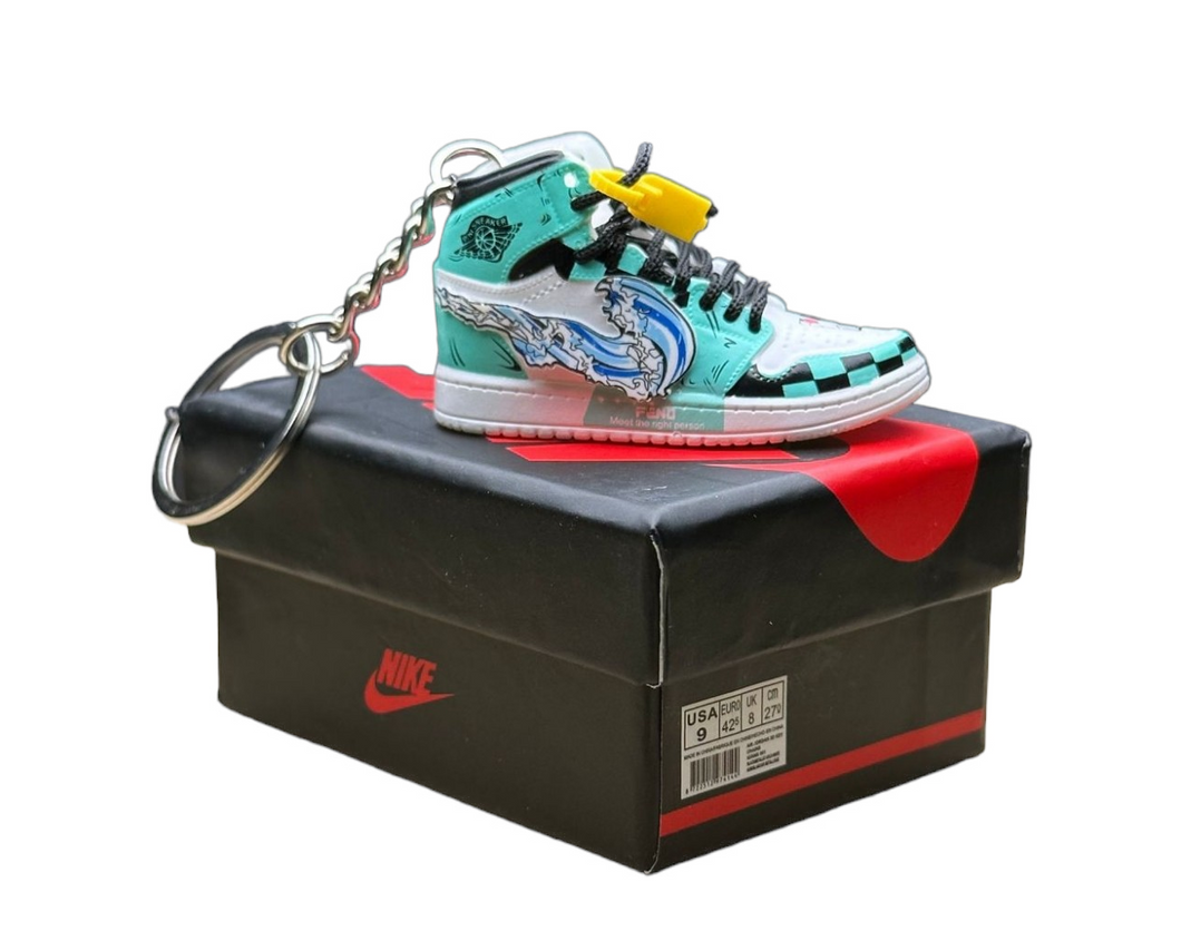 AJ 1 High Top Trainer Keychain With Mini Shoe Box