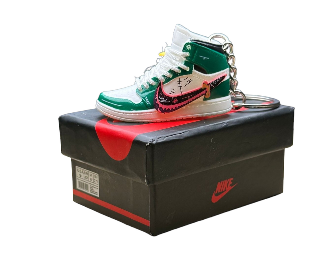 AJ 1 High Top Trainer Keychain With Mini Shoe Box