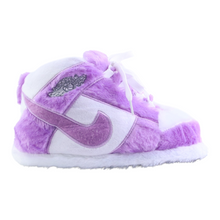 Load image into Gallery viewer, KIDS Purple Mist Retro Hi Top Trainer Slippers
