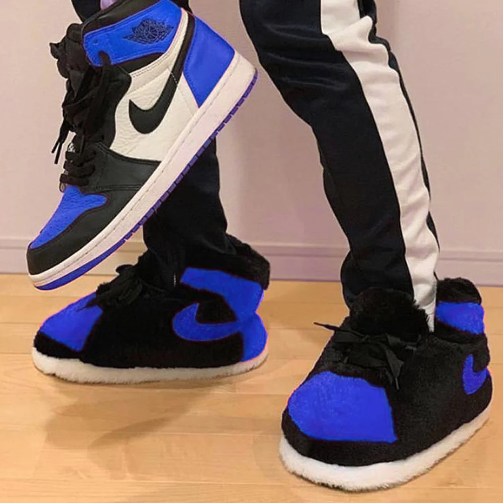 KIDS AJ 1 Blue Retro Hi Top Trainer Slippers