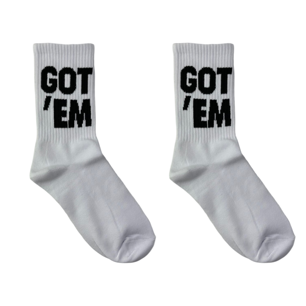 Got Em White Unisex Socks