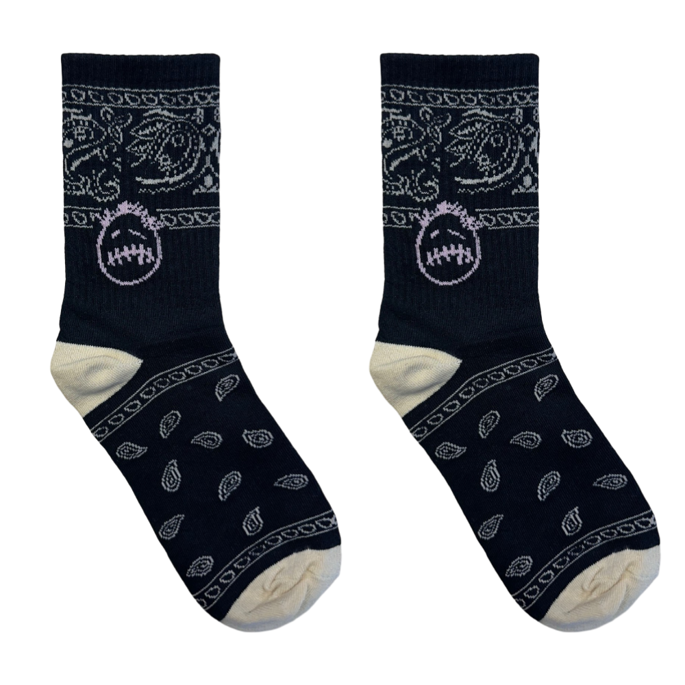 CJ Face Black Unisex Socks