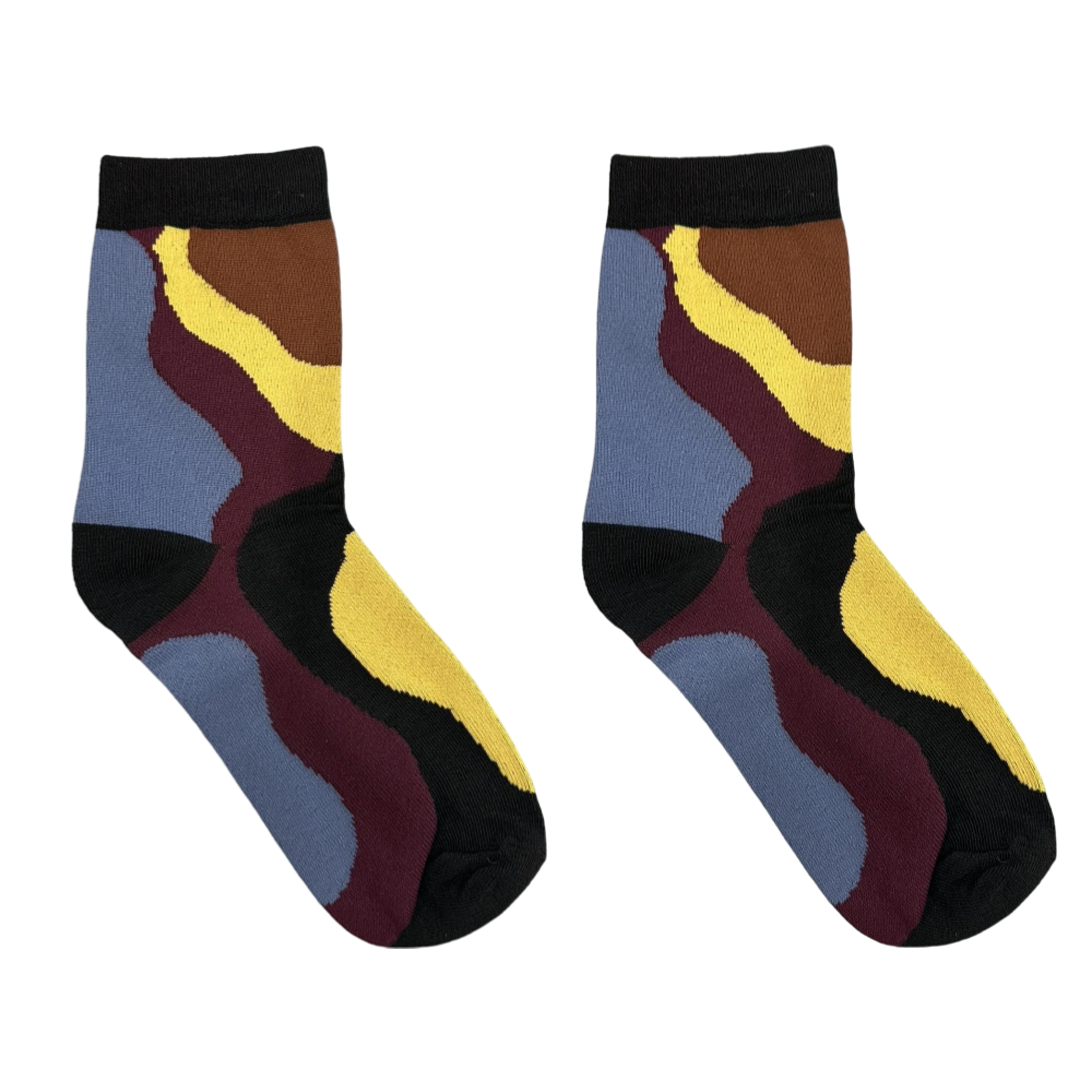 🎁 Multi Wave Blue Unisex Socks (100% off)
