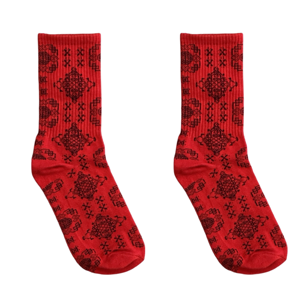 🎁 Snow Flake Red Unisex Socks (100% off)