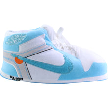 Load image into Gallery viewer, AJ 1 OFF White Blue Retro Lo Hi Top Unisex Trainer Sneaker Slippers
