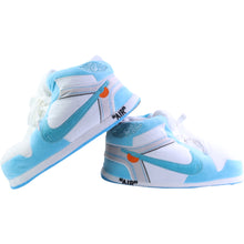 Load image into Gallery viewer, AJ 1 OFF White Blue Retro Lo Hi Top Unisex Trainer Sneaker Slippers
