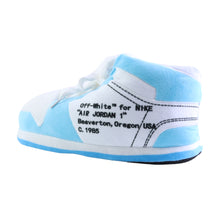 Load image into Gallery viewer, AJ 1 OFF White Blue Retro Lo Hi Top Unisex Trainer Sneaker Slippers
