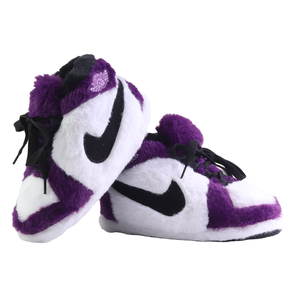 KIDS AJ 1 Purple Retro Hi Top Trainer Slippers