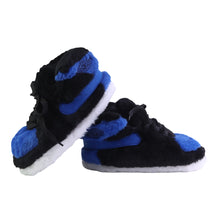 Load image into Gallery viewer, KIDS AJ 1 Blue Retro Hi Top Trainer Slippers

